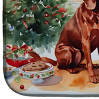 Redbone Coonhound Christmas Cookies Dish Drying Mat