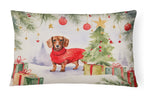Dachshund Christmas Throw Pillow
