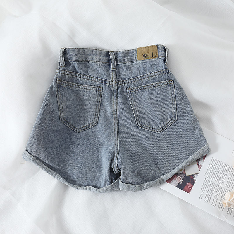 Women's High-Waisted Denim Shorts