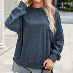 Autumn Crew Neck Solid Color Loose Sweater