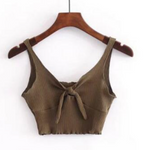 Sexy Knotted Knitted Camisole with Bow Design