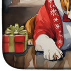 English Bulldog Cozy Christmas Dish Drying Mat