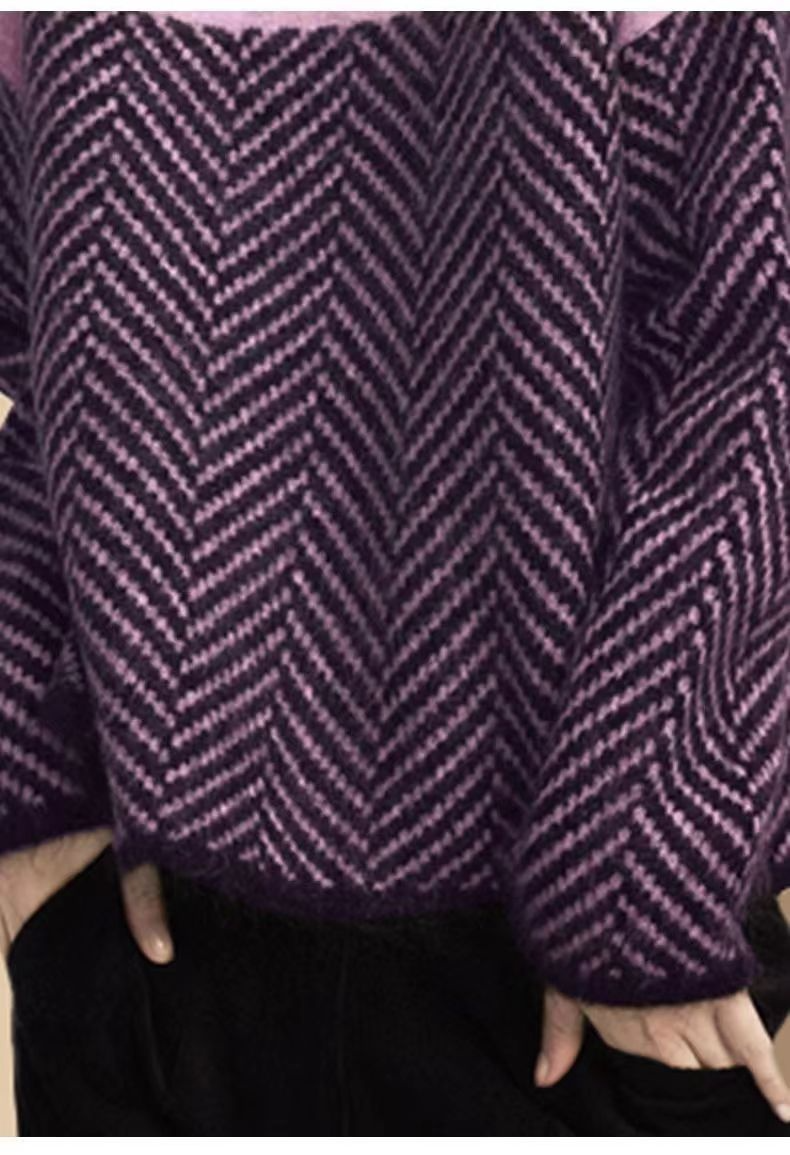 Colorblock Turtleneck Sweater