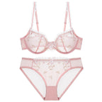 Exquisite Pink Lace Bra - Ultra-thin Large Size