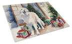 Great Pyrenees Cozy Christmas Glass Cutting Board