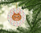 Kurilian Bobtail Cat Christmas Ceramic Ornament
