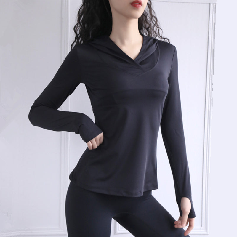 Women's Long Sleeve Breathable Yoga Hoodie Top | Streetwear