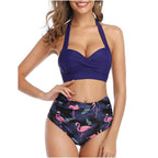 Vintage High-Waisted Bikini Swimsuit for Women