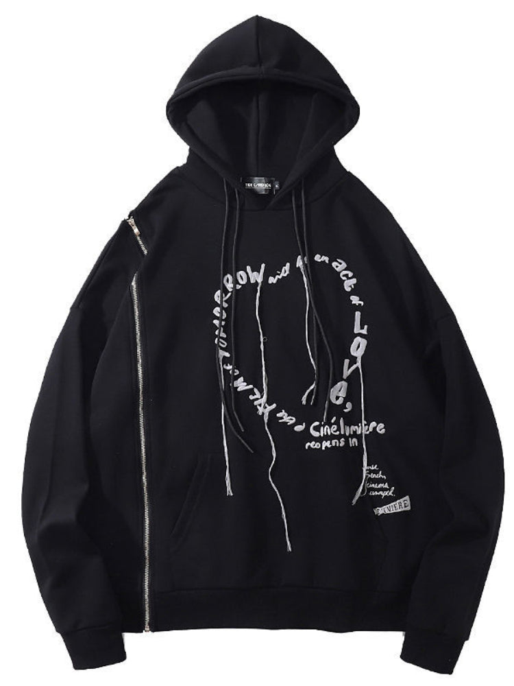 Gothic Punk Oversized Hooded Sweatshirt for Women | Streetwear