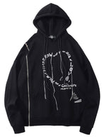 Gothic Punk Oversized Hooded Sweatshirt for Women | Streetwear