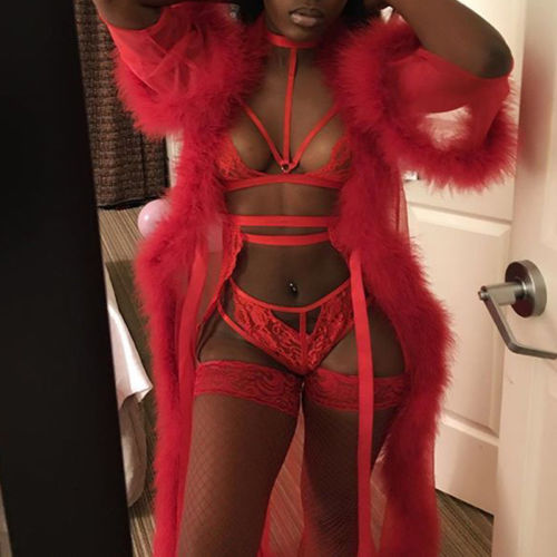 Plus Size Sexy Lingerie and Long Sleep Dress Set