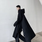 Hooded Dark Cape Trench Coat for European and American Fashion