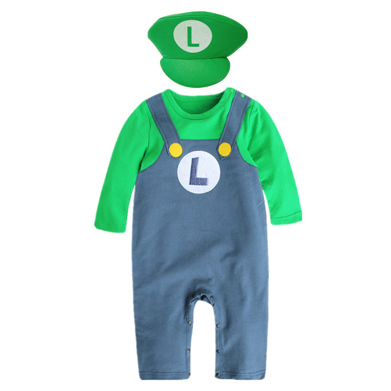 Mario Cotton Baby Bodysuit - Super Mario Costume Set