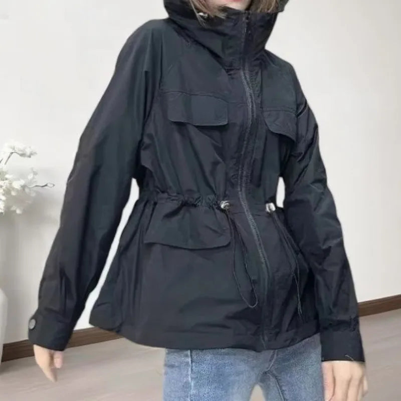 Deeptown Vintage Women's Oversize Windbreaker Jacket