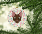 Havana Brown Cat Christmas Ceramic Ornament