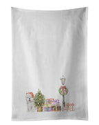 West Highland White Terrier Smiling with Christmas Wonderland Kitchen Towel Set of 2