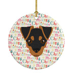 Japanese Terrier Merry Christmas Ceramic Ornament