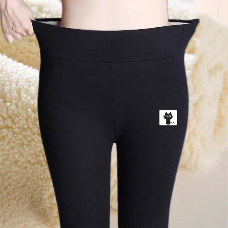 Warm Lamb Fleece High Waist Leggings for Women