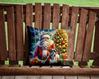 Boxer and Santa Claus Throw Pillow