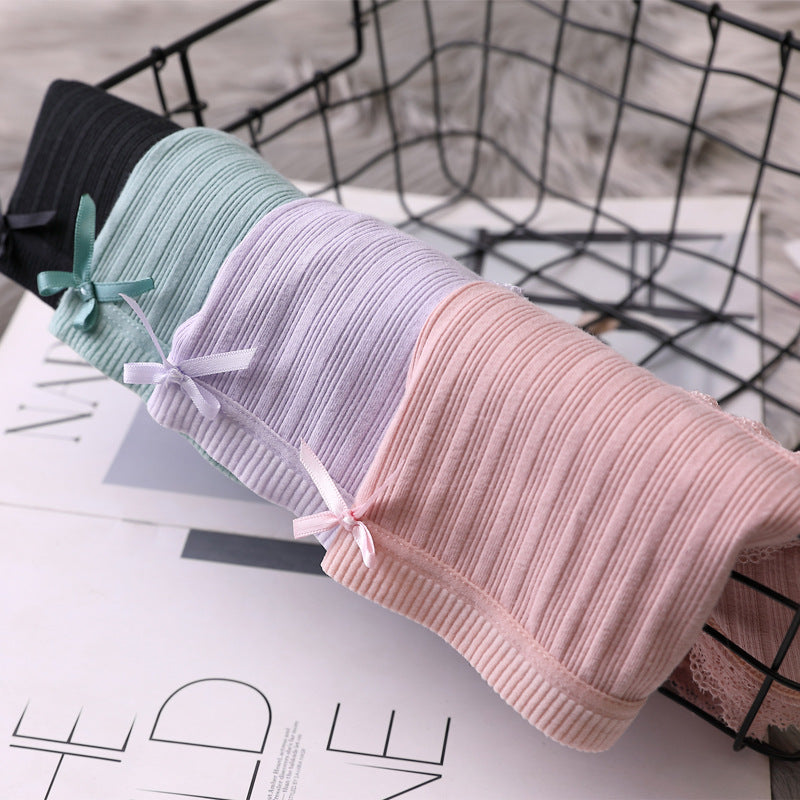 Lace Trim Triangle Panties for Girls