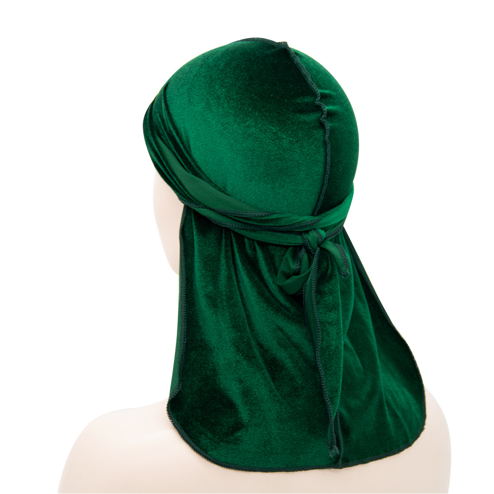 Unisex Velvet Long Tail Beanie | Embroidered Cap