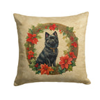 German Spitz Christmas Flowers Throw Pillow