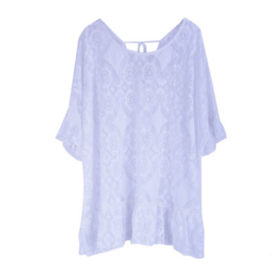 White Lace Off-Shoulder Beach Cover-Up