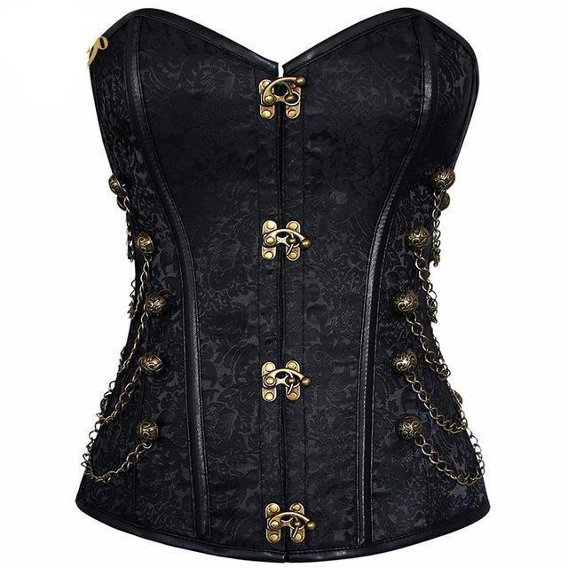 High-End Alloy Buckle Chunky Chain Corset