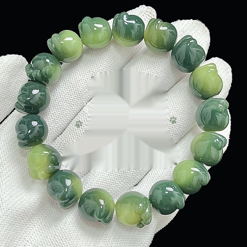 Carved Cat Paw Bodhi Root Bracelet