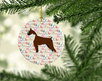 Boxer Merry Christmas Ceramic Ornament
