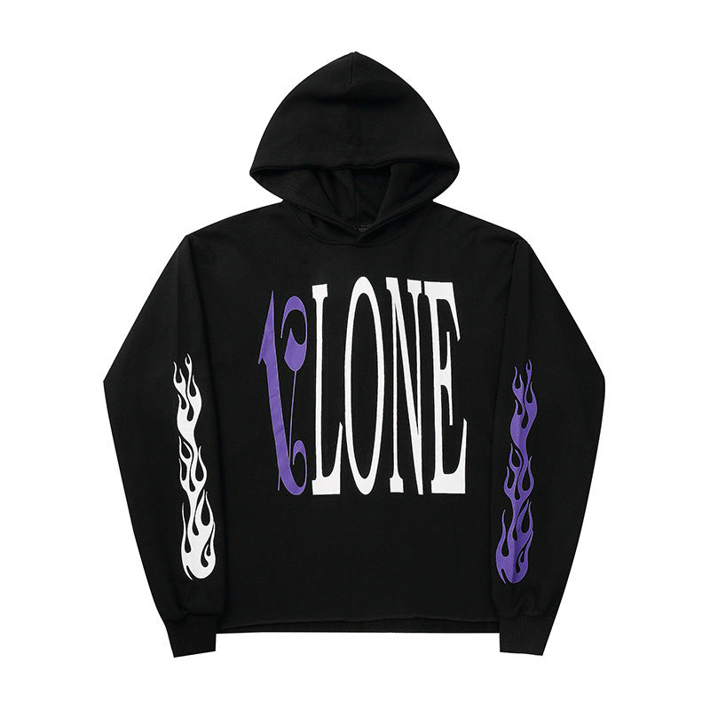 Korean Printed Long Sleeve Slouchy Loose Hoodie | Streetwear