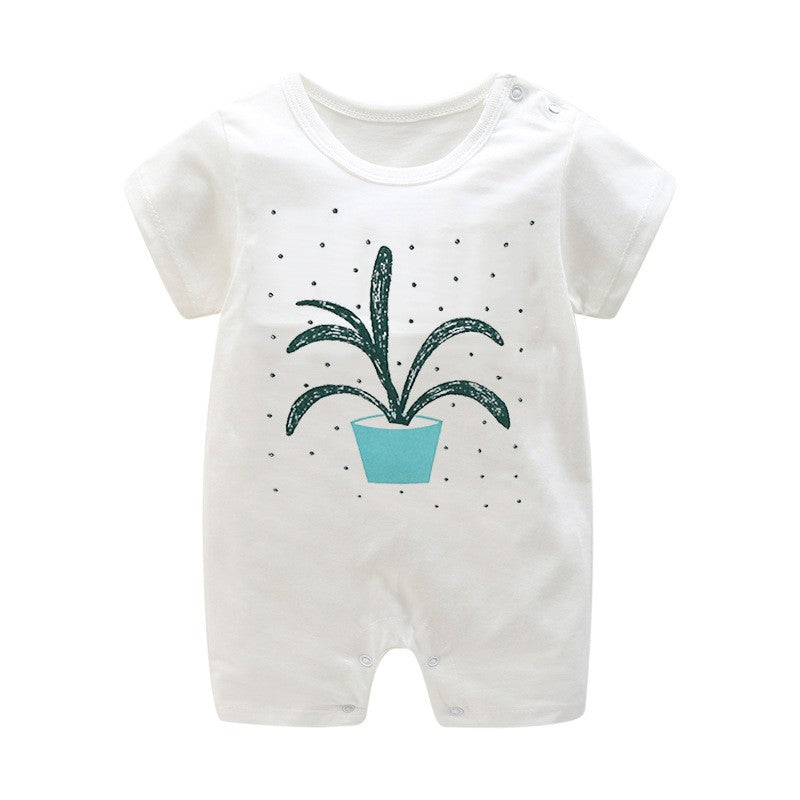 Summer Short Sleeve Cotton Baby Romper Bodysuit