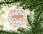 American Landrace Pig Christmas Ceramic Ornament