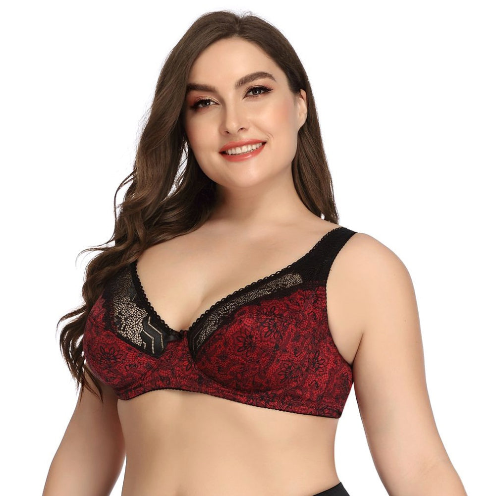 Ultra-Thin Oversized Printed Sexy Lace Bra