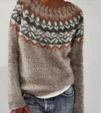 Women's Round Neck Multicolor Pullover Sweater | Streetwear