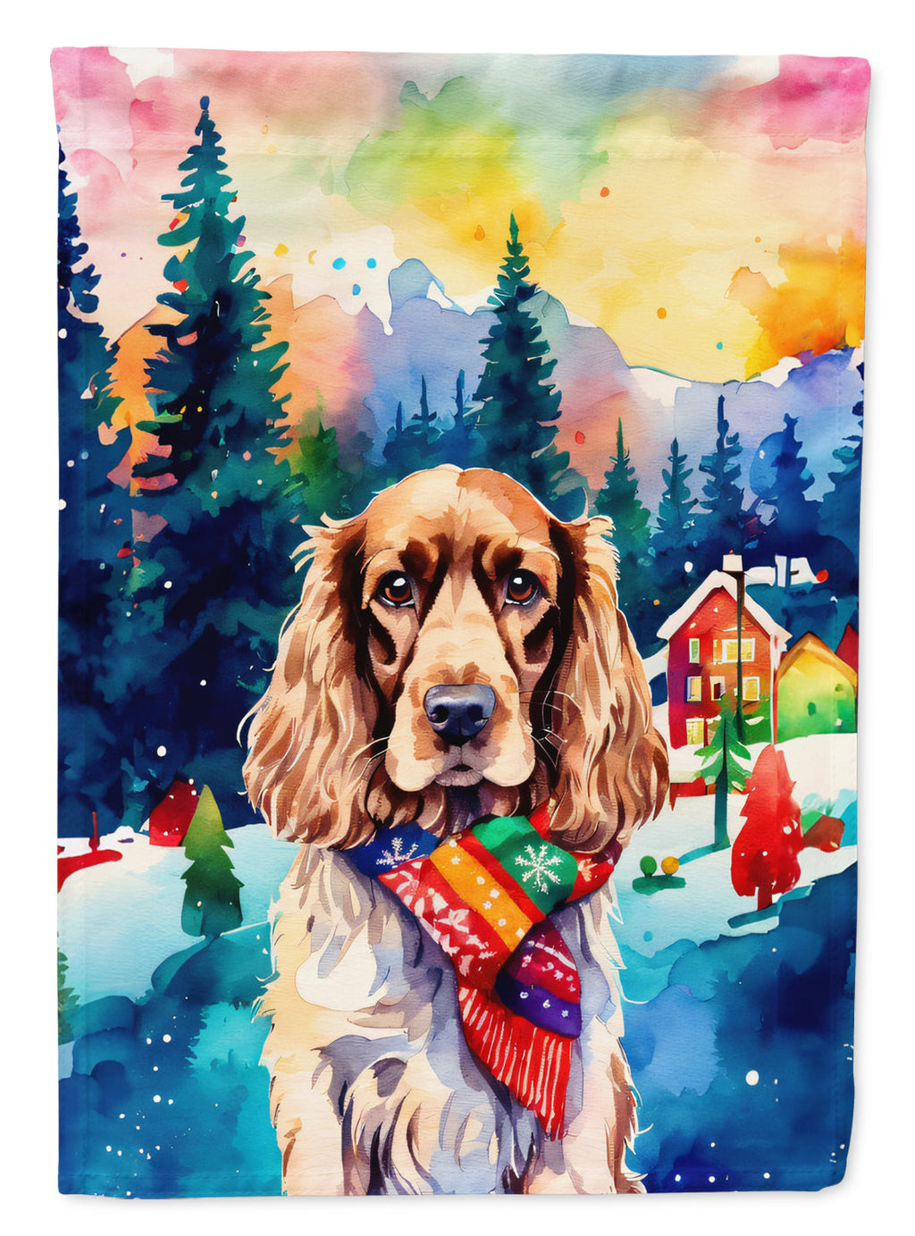 English Cocker Spaniel Christmas Garden Flag