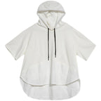 Hooded Short Sleeve Sweatshirt with Pockets | Streetwear
