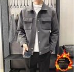 Men's Korean Style Casual Wool Jacket for Fall/Winter 2024