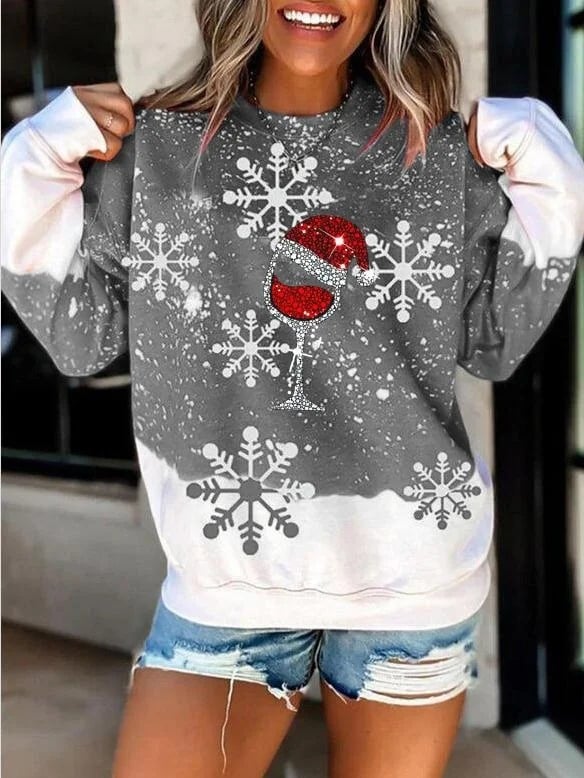 Christmas Printed Long Sleeve Casual Women's Sweatshirt | Streetwear
