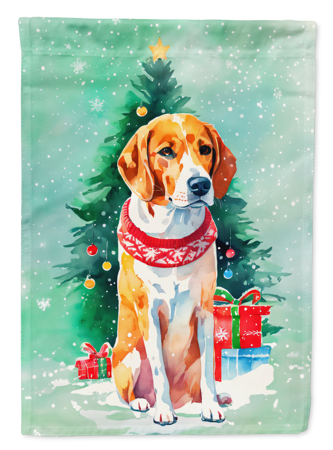 English Foxhound Christmas Garden Flag