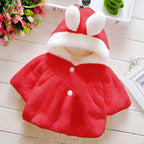 Girls' Western Furry Lapel Single-Breasted Coat