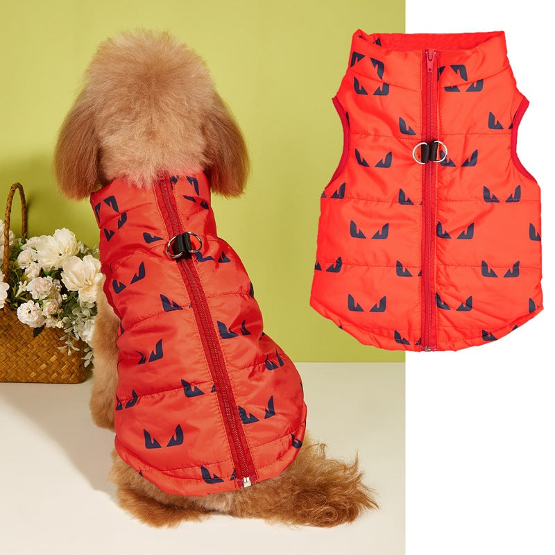 Puppy Cartoon Cardigan Cotton Vest for Dogs