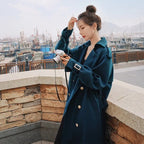 Vintage Mid-length Double Breasted Trench Coat for Women