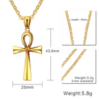 Gold and Steel Ankh Pendant