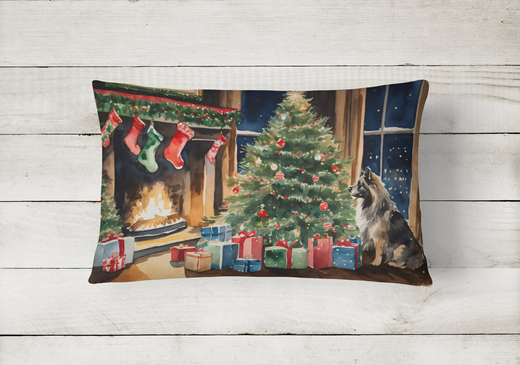 Keeshond Cozy Christmas Throw Pillow