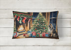 Keeshond Cozy Christmas Throw Pillow