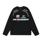 Locomotive Style Printed Loose Long Sleeve Sweater