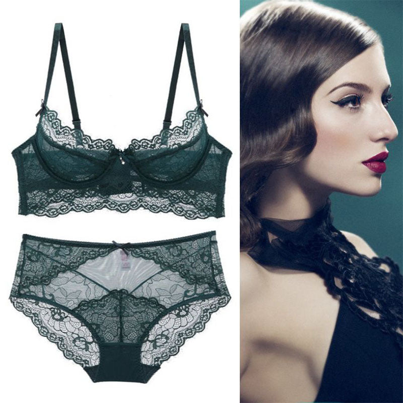 Lace Women's Underwear Set - Plus Size with Support