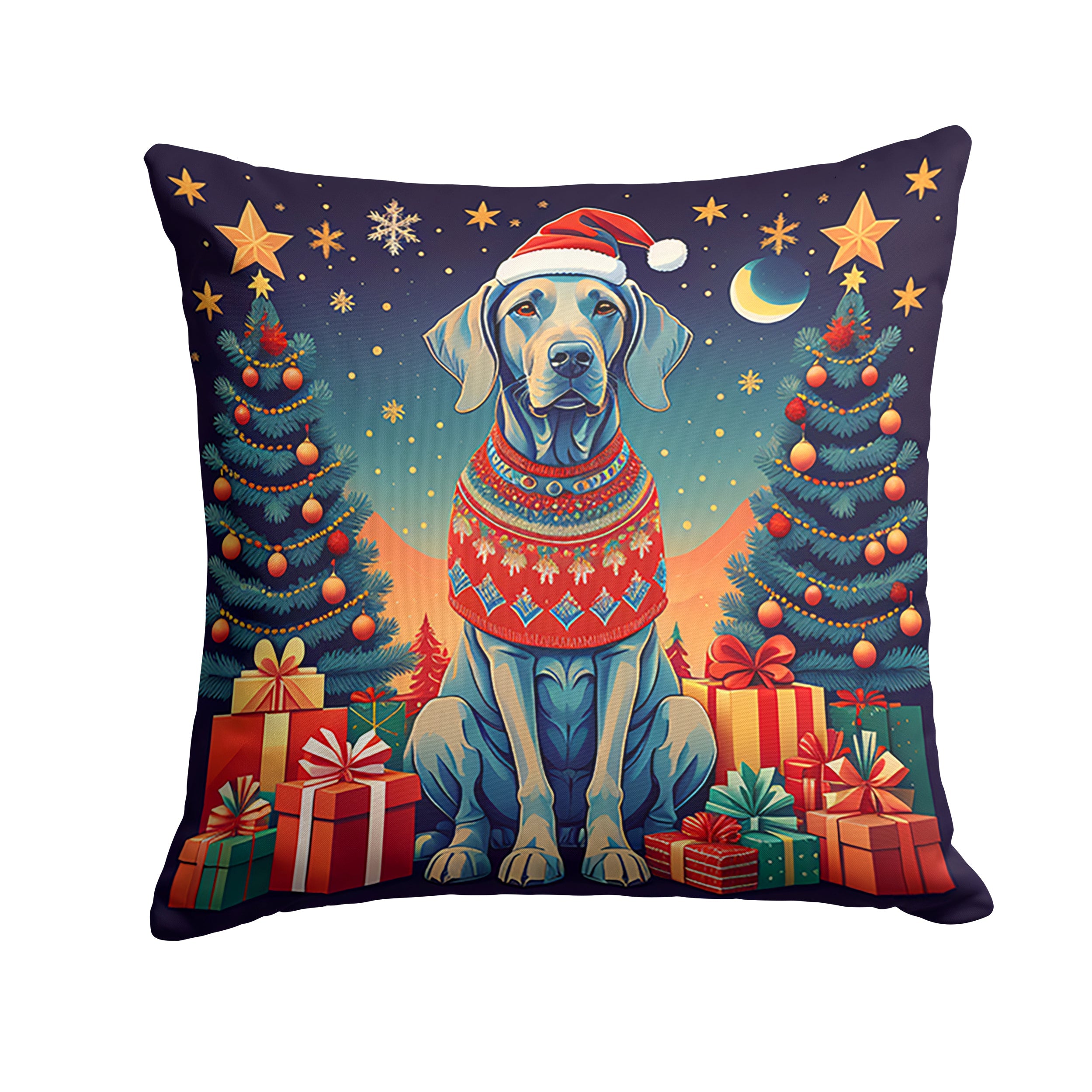 Weimaraner Christmas Throw Pillow