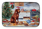 Redbone Coonhound Christmas Cookies Dish Drying Mat